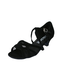 Gogodance Soulier de "Ballroom" GO7060, Talon 1.3 po., Style "X-Strap", Avec "Mesh" au dessus