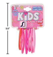 Attache pour cheveux en silicone en forme de lêvre Kids 76529, Paquet de 6