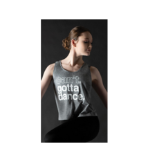 Motionwear Boxy Tank Motionwear 4901-017 gray, print: "Can't.  Gotta Dance."