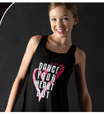 Motionwear Camisole style "Tank Top" Motionwear 4078-017, imprimé: "Dance Your Heart Out" au devant