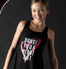 Motionwear Camisole style "Tank Top" Motionwear 4078-017, imprimé: "Dance Your Heart Out" au devant