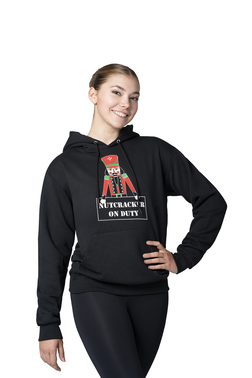 Motionwear "Hoodie" Motionwear 4939-017 BLACK, imprimé: "Nutcracker on duty" au devant