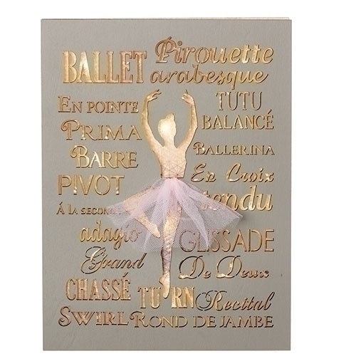 7.75"H LED Plaque Ballet Laser Cut Design, Roman 12212