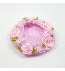 FH2 Cache-chignon FH2 BC0041, ''pink bun cover with rose "