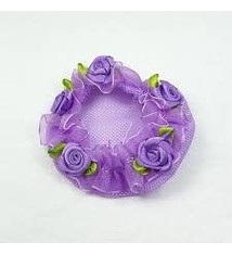 FH2 Cache-chignon FH2 BC0042, ''lavender bun cover with rose "