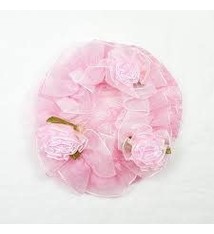 FH2 Cache-chignon FH2 BC0051, ''pink bun cover with rose "