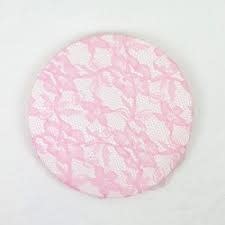 FH2 Pink lace bun cover with rose, FH2 BC0051