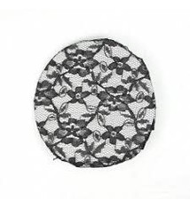 FH2 Black lace bun cover with rose, FH2 BC0053