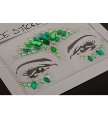 FH2 "Rhinestoned Face Jewels", FH2 FJS007, color: Green