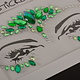 FH2 "Rhinestoned Face Jewels", FH2 FJS007, color: Green
