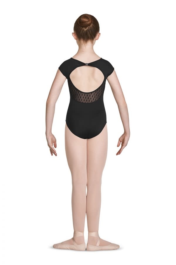 Mirella Spot Mesh Cap sleeve Dance Leotard Mirella M1532c