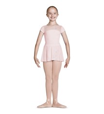 Mirella High Neck Open Back Leotard Mirella M1530C, Cap Sleeve, with embroiled Mesh
