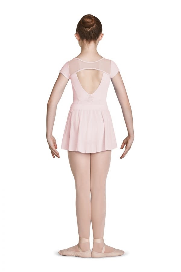 Mirella High Neck Open Back Leotard Mirella M1530C, Cap Sleeve, with embroiled Mesh