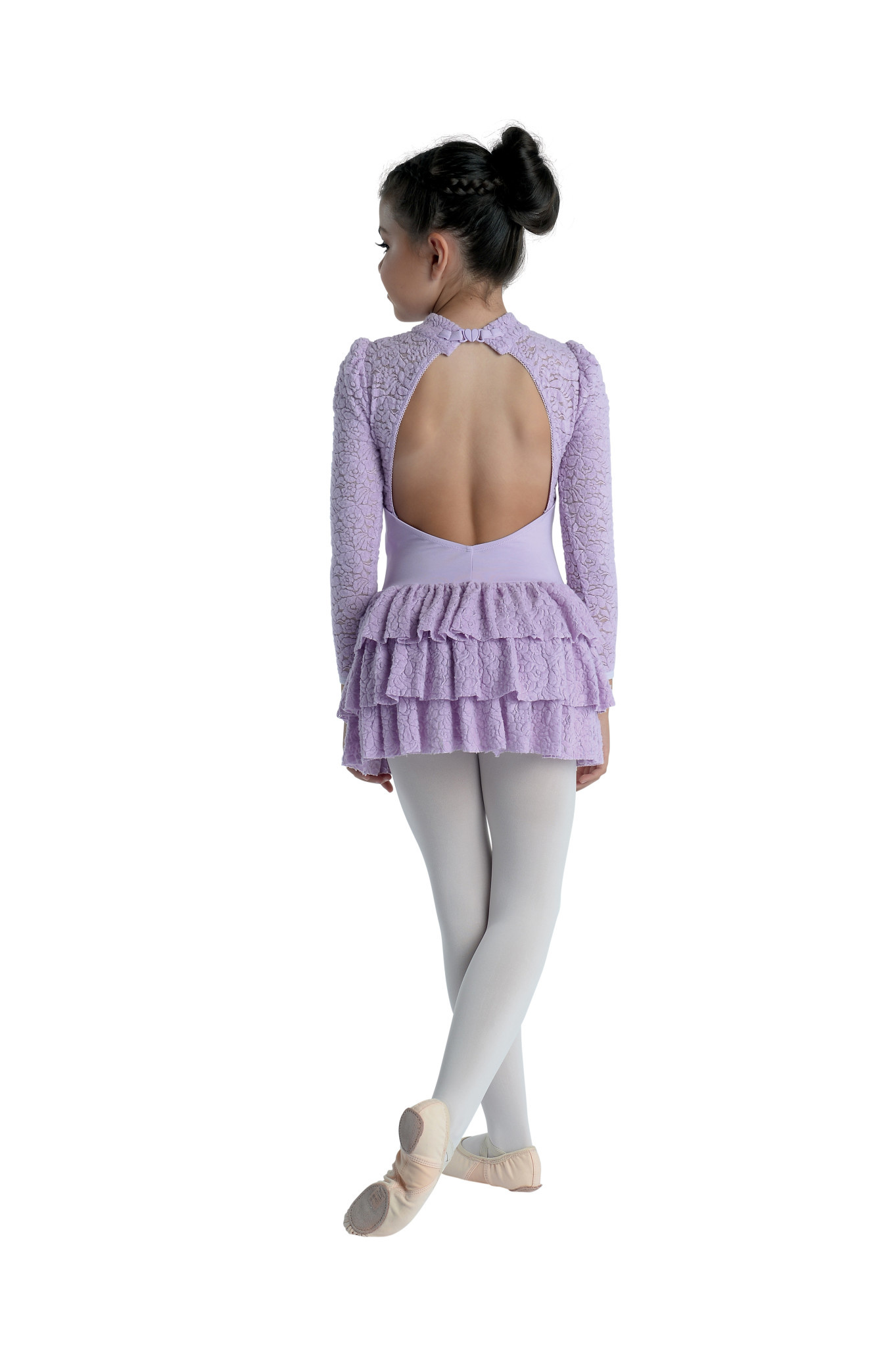 DanzNmotion Robe Danshuz 20204C, Manches longues avec tutu et dentelle