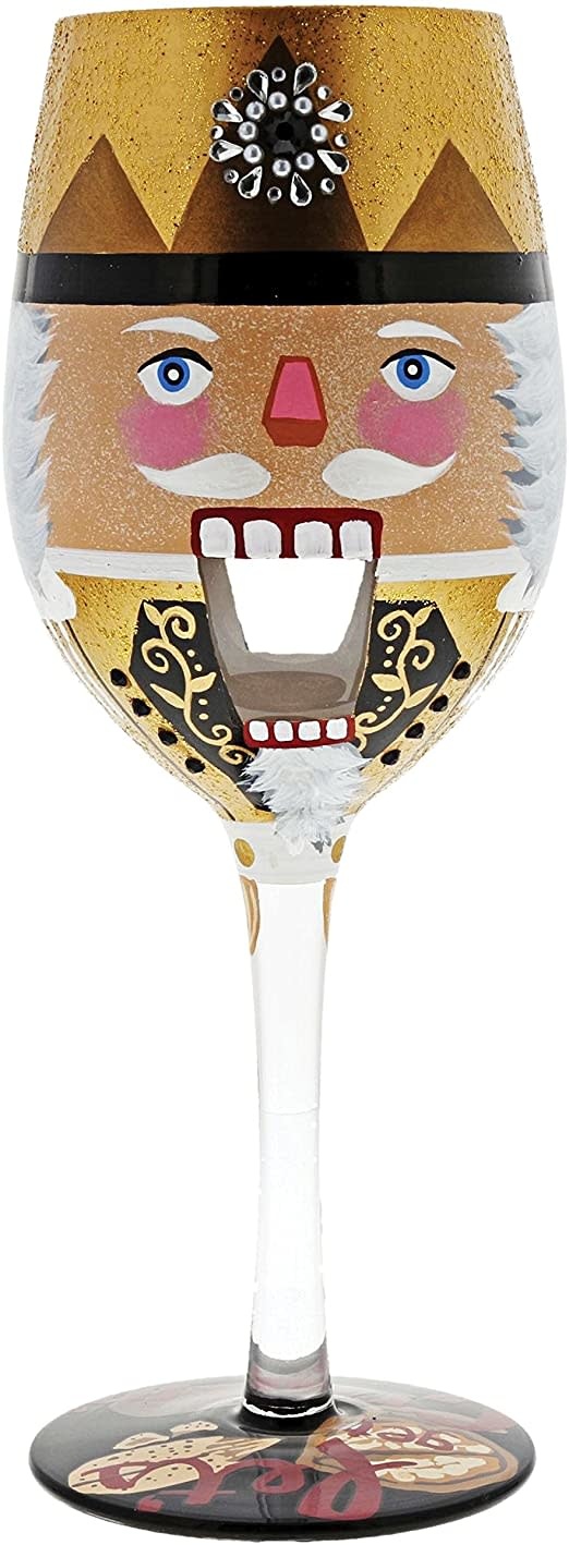 Get Crackin' Nutcracker Handpaint Wine Glass- Lolita par Enesco - 15 oz.