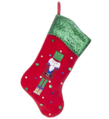 kurt s adler Red Velvet w Sequin Cuff Nutcracker Christmas Stocking Green, Kurt S. Adler SG0204