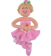 Pink Ballerina Ornament, "blonde", OC-011-FBL