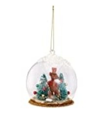 Ornement "Squirrel Nutcracker Scene  Newsprint Patern Ornament", Demdaco 2020180225, 4 inch Glass