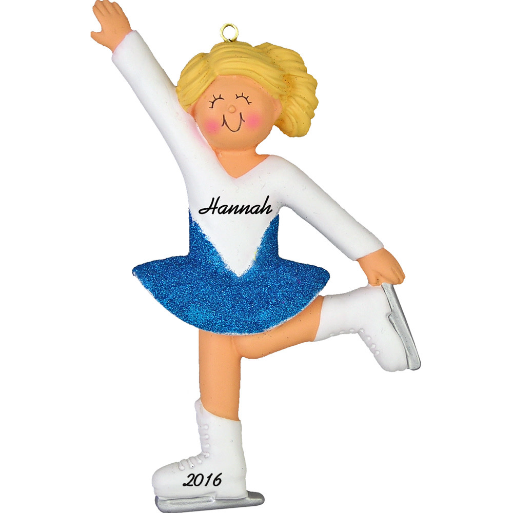 Ornement  Patineuse Blonde identifiable, Ornament Central OC-156-fbl