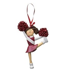 Personalized Red and White Cheerleder Ornament, Ornament Central 6066rd