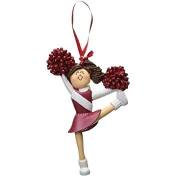 Ornement "Cheerleader" identifiable, Ornement Central 6066rd, Rouge et blanc