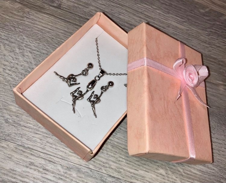 Gymnast Necklace and Earrings Set