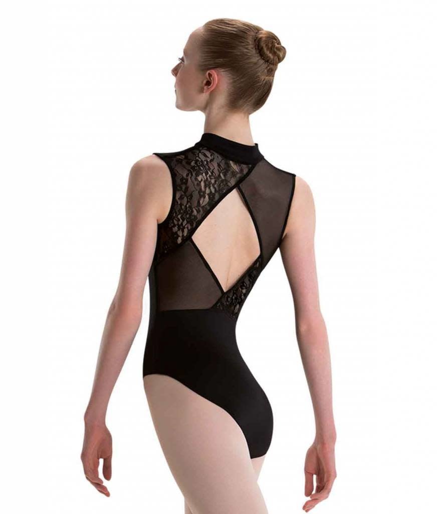 Motionwear Maillot Motionwear 2723, Col haut "Mock-T", Sans manches, Style ''Lace Back''