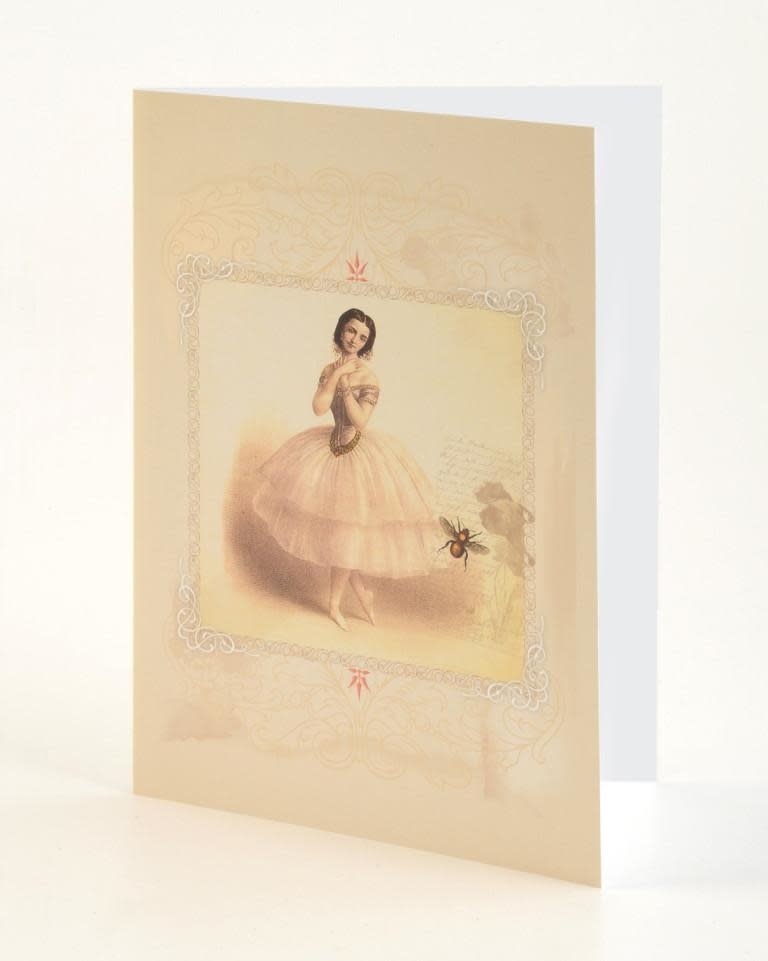 B Print Plus Vintage Ballerina Greeting Card, B Plus Printworks
