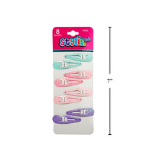 Barrettes metallique couleur pastel, Stylin 76009, pqt de 8