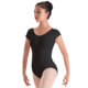 Motionwear Maillot de Danse, Motionwear 2105, Manches "Cap Sleeves", Coton rose et noir