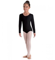 Motionwear Long Sleeves Dance Leotard, Motionwear 2102,  Black and Pink Cotton