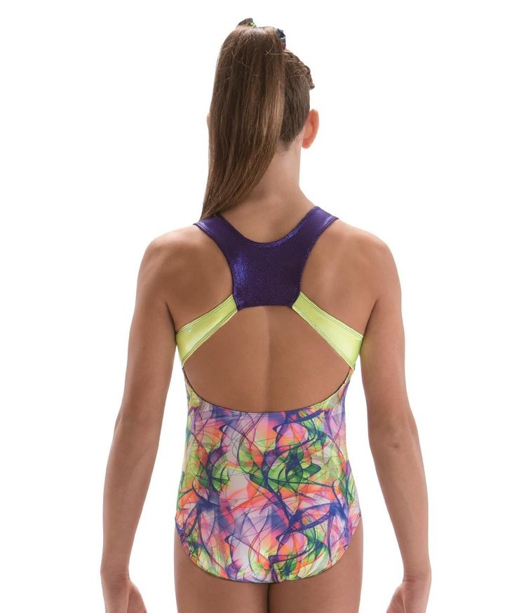 Motionwear Maillot gymnastique Motionwear 1372, Bretelles larges, Dos style "Racer Back"