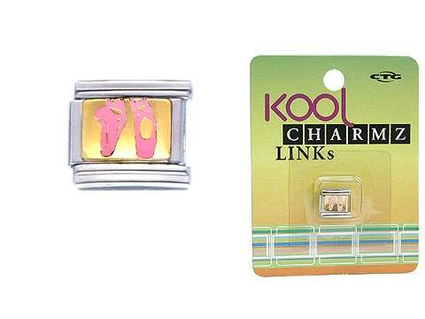 "Pink Pointe Shoes Kool Charmz Links", pour bracelet Zoppini, CTG 61592