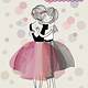 "Joyeux anniversaire" ballerina Greeting Card, Incognito EDI-2432,48397