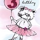 Carte de souhait "Happy Birthday" Ballerina 3 ans, Incognito HBR003