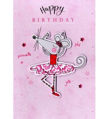 "Happy Birthday" Ballerina Mouse 3D Greeting Card  - Incognito YT400