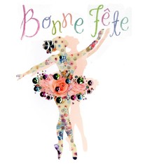 Carte de souhait "Bonne fête" Ballerine, Incognito HSE011f