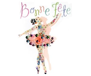 Ballerina Greeting Card Bonne Fete Incognito Hse011f Orya Par Virevolte