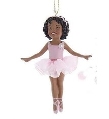 kurt s adler Afro Americain pink  Ballerina ornament, Kurt Adler E0481,  2/asstd