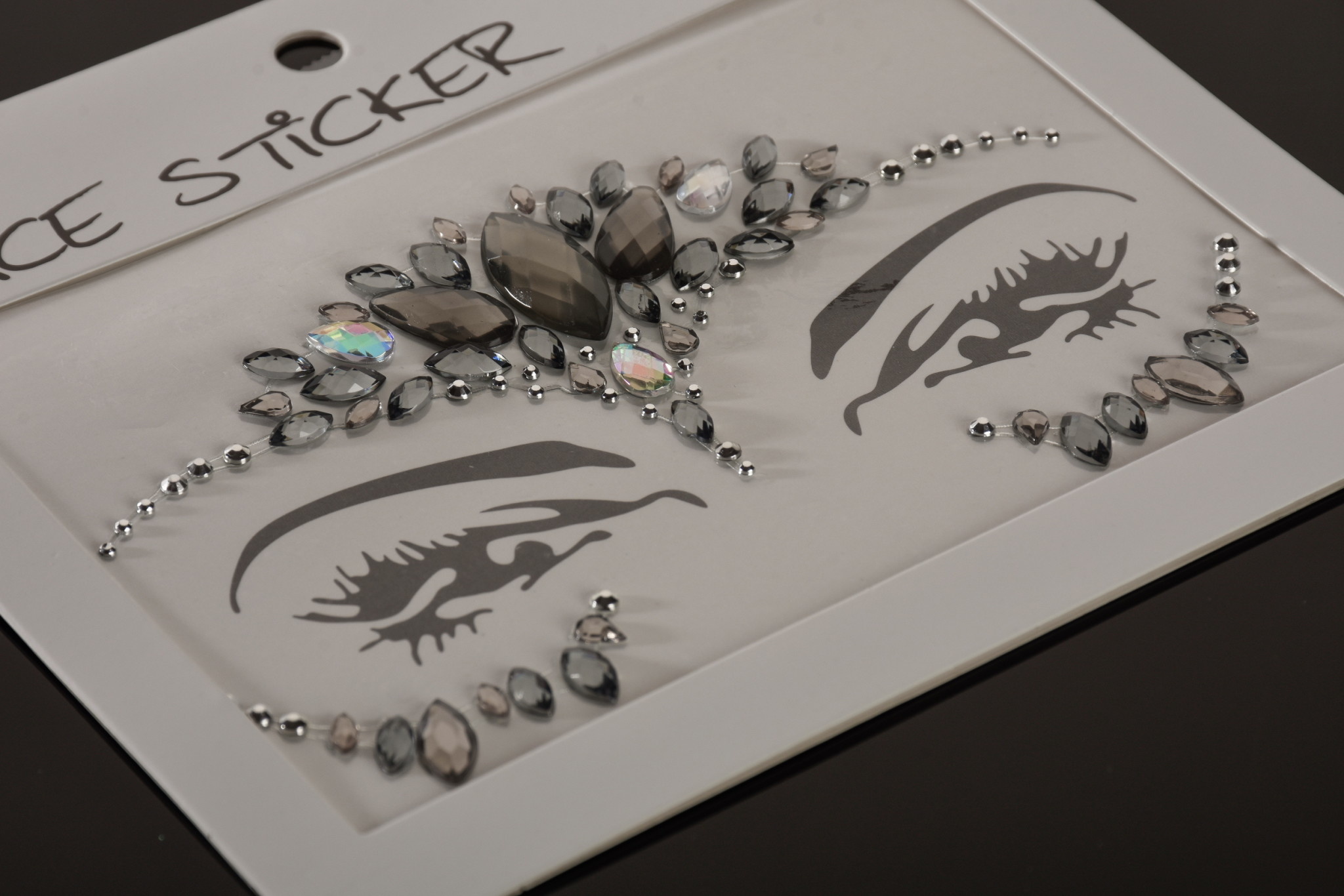 FH2 "Rhinestoned Face Jewels", FH2 FJS008, color: Grey