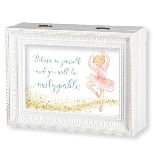 "Believe in yourself and you will be unstoppable" Ballerina Jewelry Box , Roman W0215