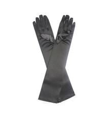 FH2 gants longs en satin noir, FH2 GL0050, taille adulte