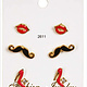 Boucle d'oreille ''Salsa red and black", Wellco ER035, pqt de 3