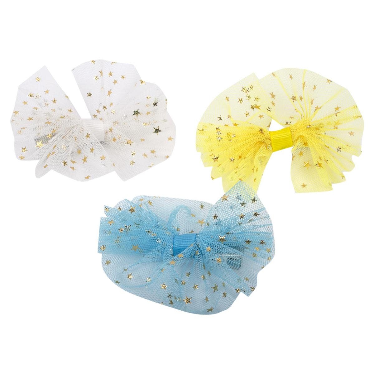 Tulle Bow Clips Stylin 76537, 3 by package