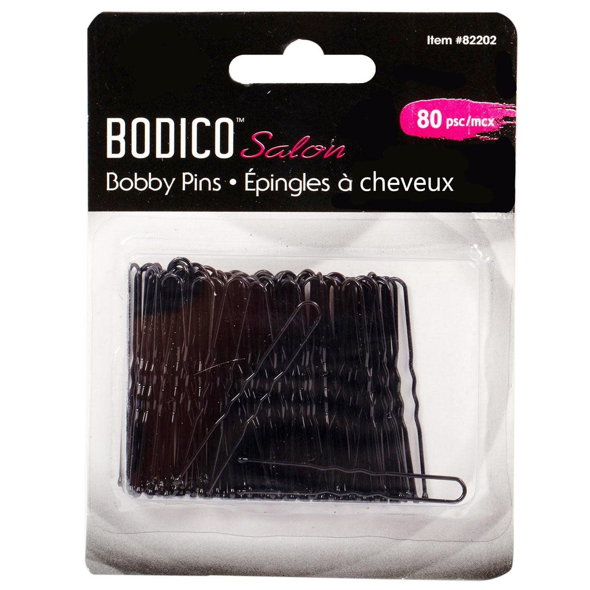 " Bobby Pins" noires Bodico 82202, Paquet de 80