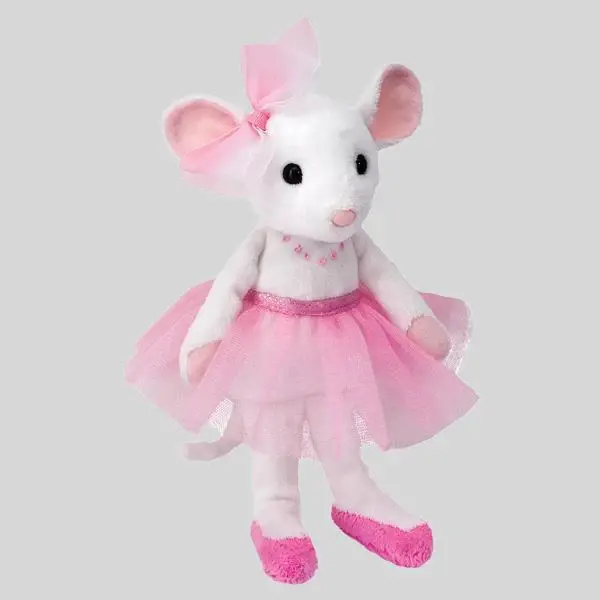 Peluche Souris "Petunia Ballerina" blanche et rose, Douglas 669