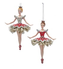 kurt s adler Ornement "Ruby and platine  Ballerina", Kurt Adler E0340,  Ass. de 2