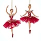 kurt s adler Red  Ballerina ornament, Kurt Adler E0735,   2/asstd