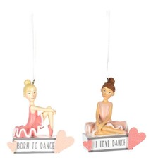 Born/love to dance ornament, Midwest 181673, 2/asstd