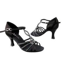 very fine Soulier de danse latine, Very Fine CD2806, Talon 2.5 po., Bout ouvert avec Rhinestone
